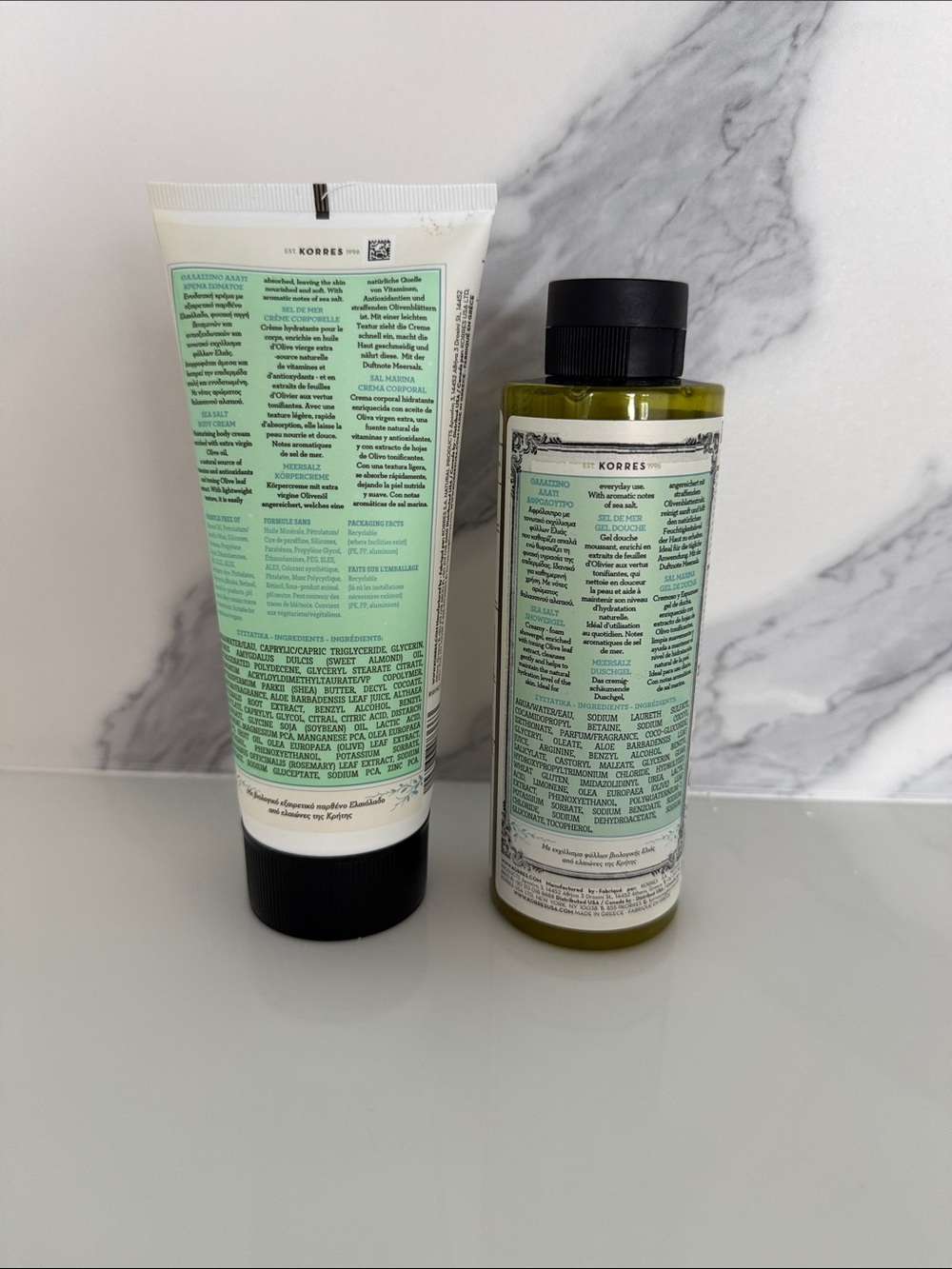 Korres Olive Body Cream & Shower Gel - White, Green, Black - Picture 2 of 2